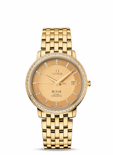 Omega De Ville Prestige Co-Axial 36.5 Yellow Gold / Diamond / Bracelet 413.55.37.20.58.001 (41355372058001)